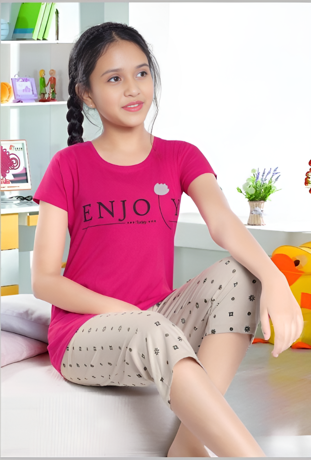 pink girls night wear combo shop now