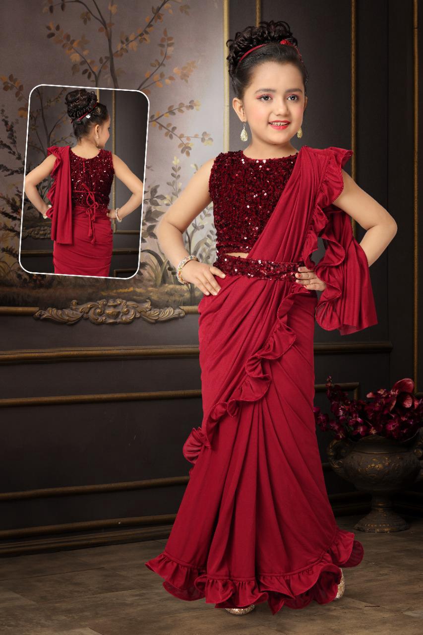 Kids wear saree hotsell