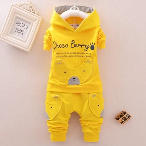 Choco Berry Hoodie Set For Boys | Yellow