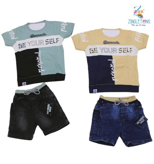 Welfit Printed Cotton Boy's Half Sleeve T-Shirt & Shorts