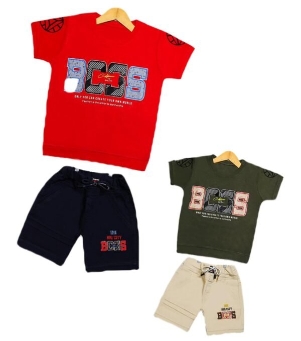 Welfit Printed Cotton Boy's Half Sleeve T-Shirt & Shorts