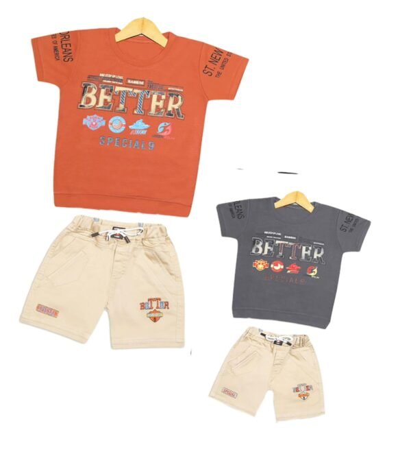 Welfit Printed Cotton Boy's Half Sleeve T-Shirt & Shorts