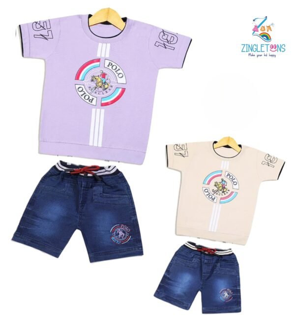 Welfit Printed Cotton Boy's Half Sleeve T-Shirt & Shorts