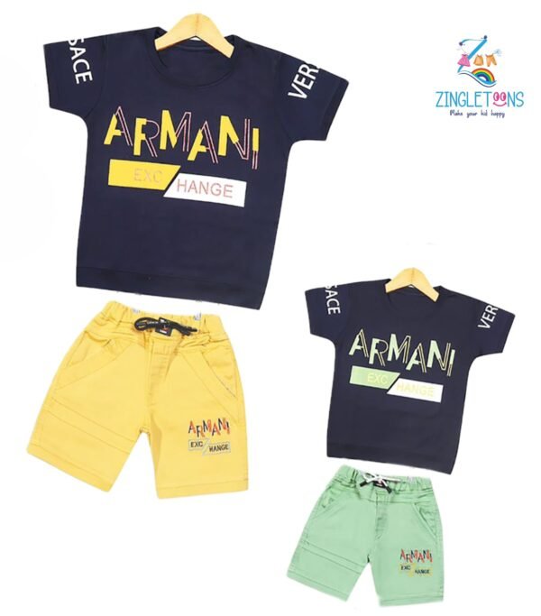 Welfit Printed Cotton Boy's Half Sleeve T-Shirt & Shorts