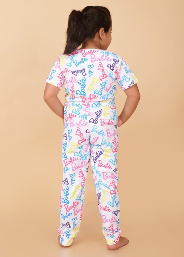 Girls Printed Half Sleeves T-shirt with Jogger - Image 3