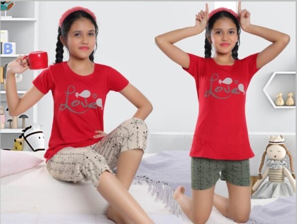 Red Night Wear Combo For Girls