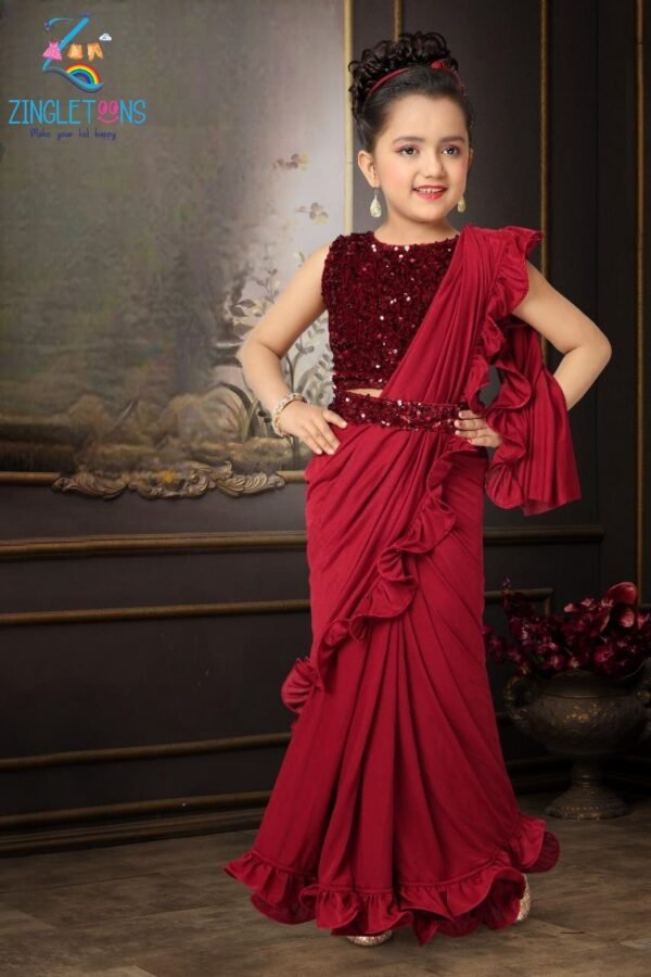 Party Wear Kids Ready To Wear Saree