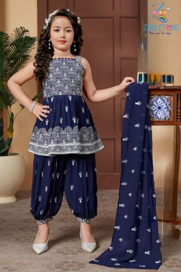 Girls afgani kurta dhoti set