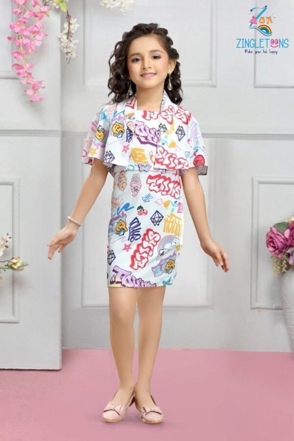 Multicolor Printed Dress For Kids