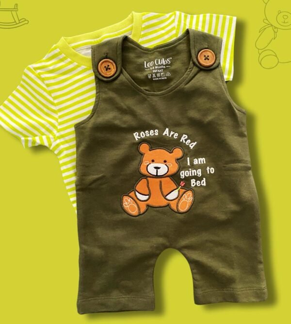 Teddy Printed Baby Rompers Clothing Set