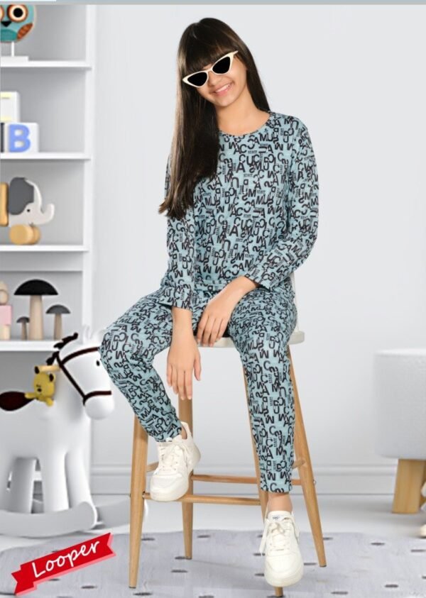 Letter Printed Lounge Wear For Girls