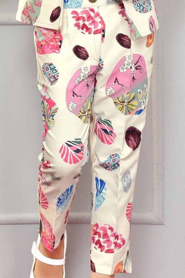 Girls Printed Top Trouser And Blazer Set - Image 5