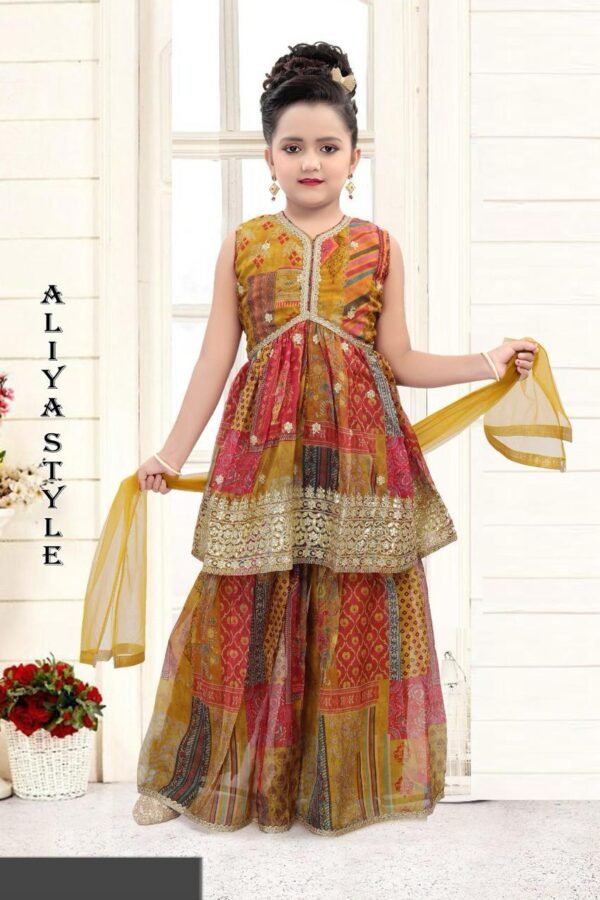 Girls aliya cut sharara kurta set