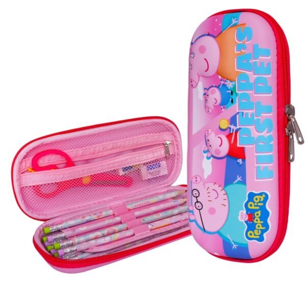 Peppa pig hard case eva zippered pencil case,pouch pink color - Image 5