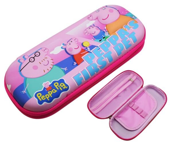 Peppa pig hard case eva zippered pencil case,pouch pink color