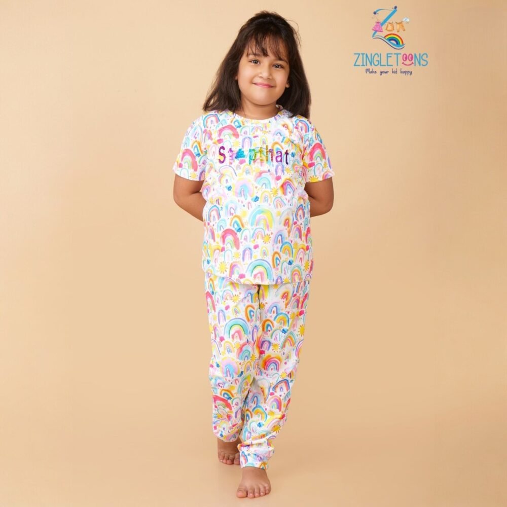 Girls Printed Tshirt And Joggers Clothing Set