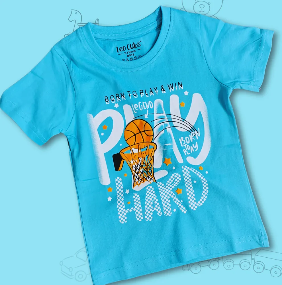 Sky Blue Premium Printed T-shirt For Boys
