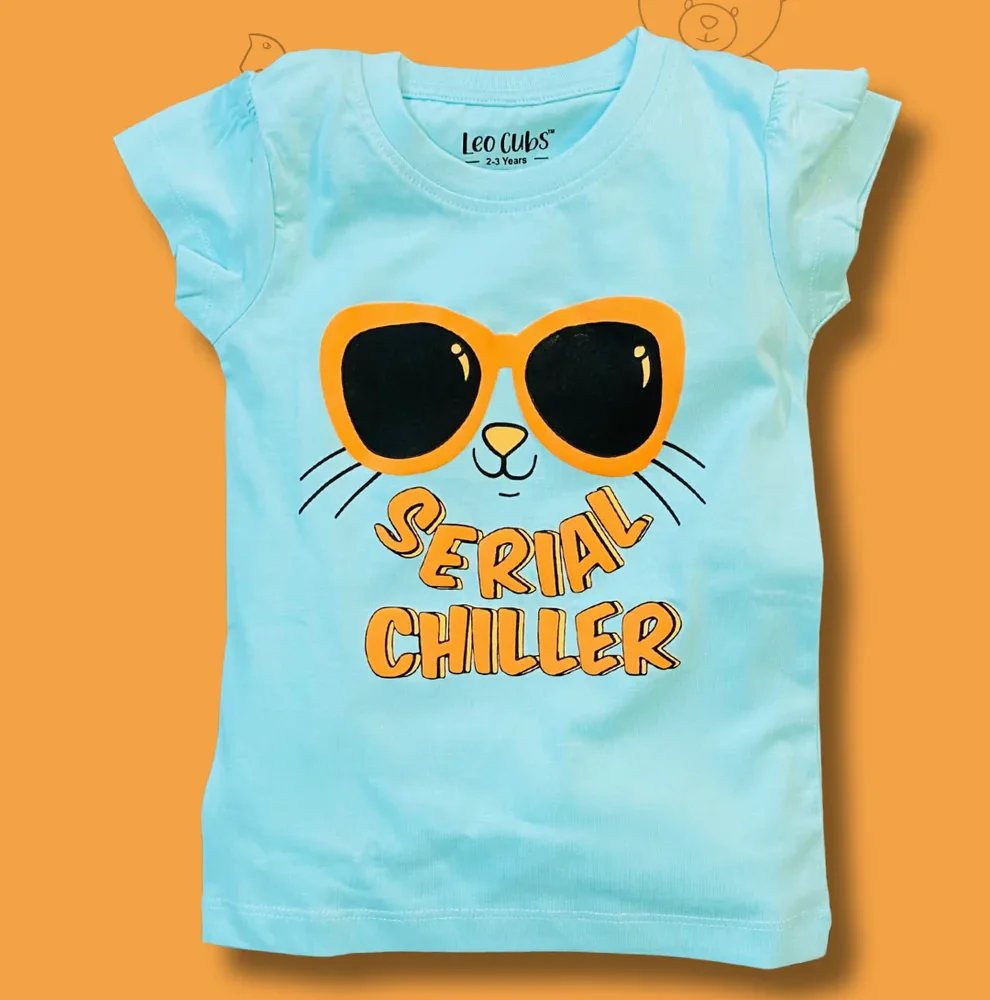 Sky Blue Premium T-shirt For Girls