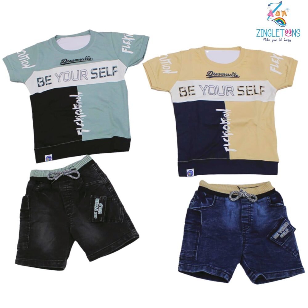 Welfit Printed Cotton Boy's Half Sleeve T-Shirt & Shorts
