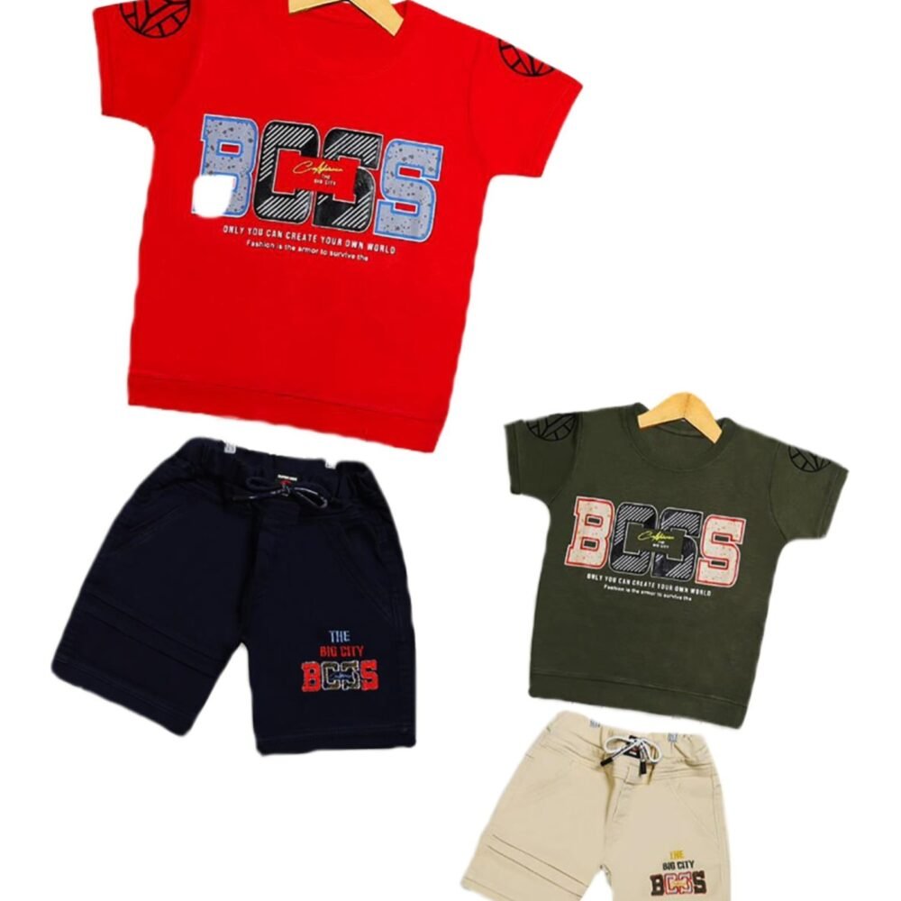 Welfit Printed Cotton Boy's Half Sleeve T-Shirt & Shorts