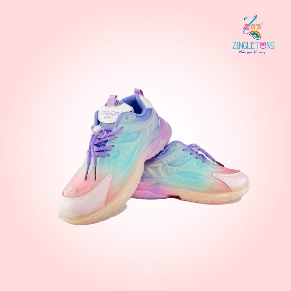 Gel Sole Light Weight Funkey&Trendy Normal Laces Shoes Pink