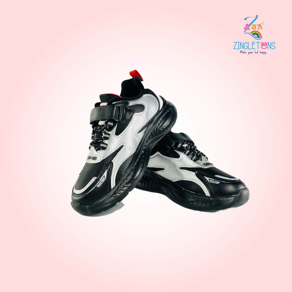 Silver Applique Printed Fixed Lace Athletic Shoes