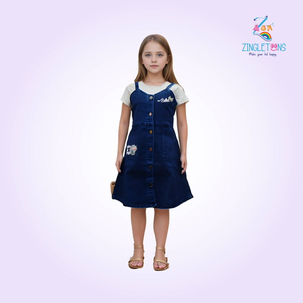 Denim Dungry Dress For Kids | Girls