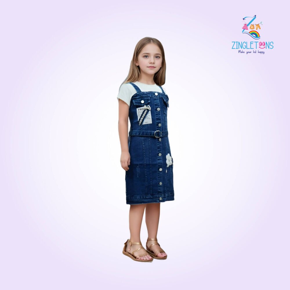 Girls Denim Dungry Dress For Girls