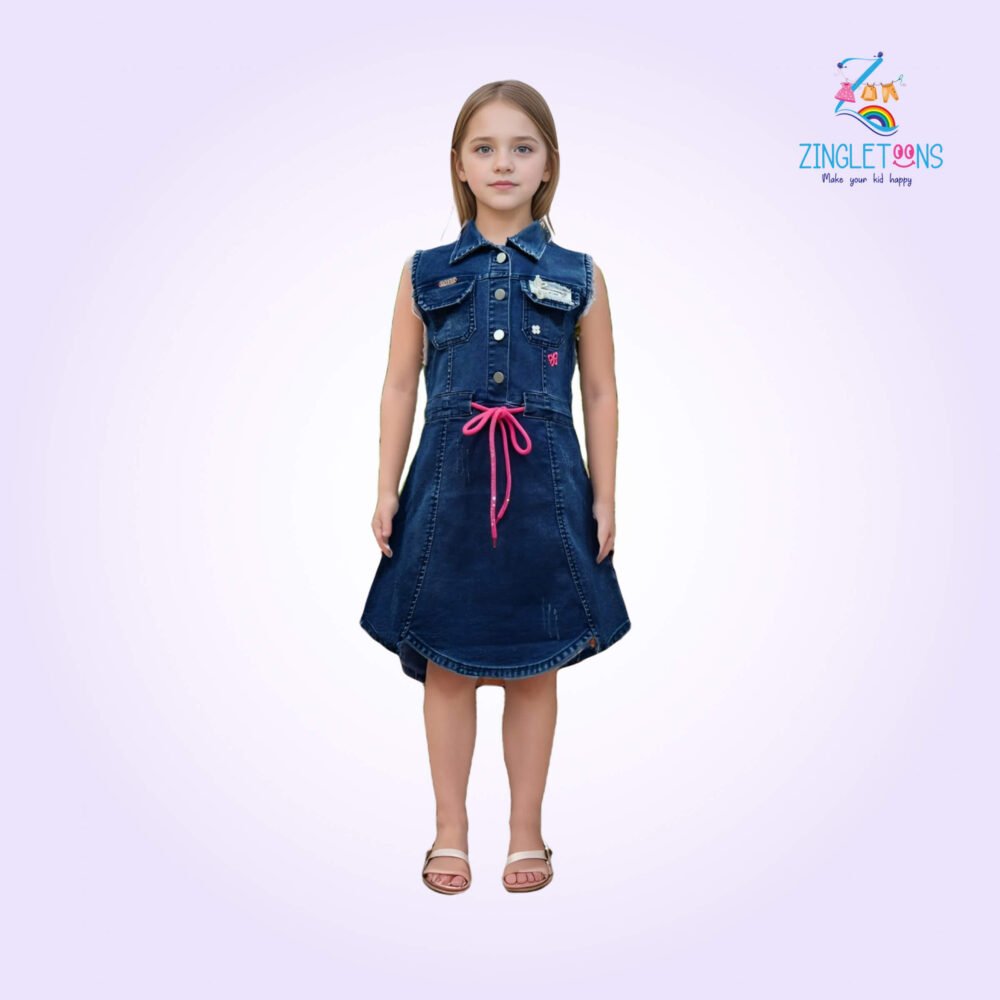 One Piece Denim Dress For Kids