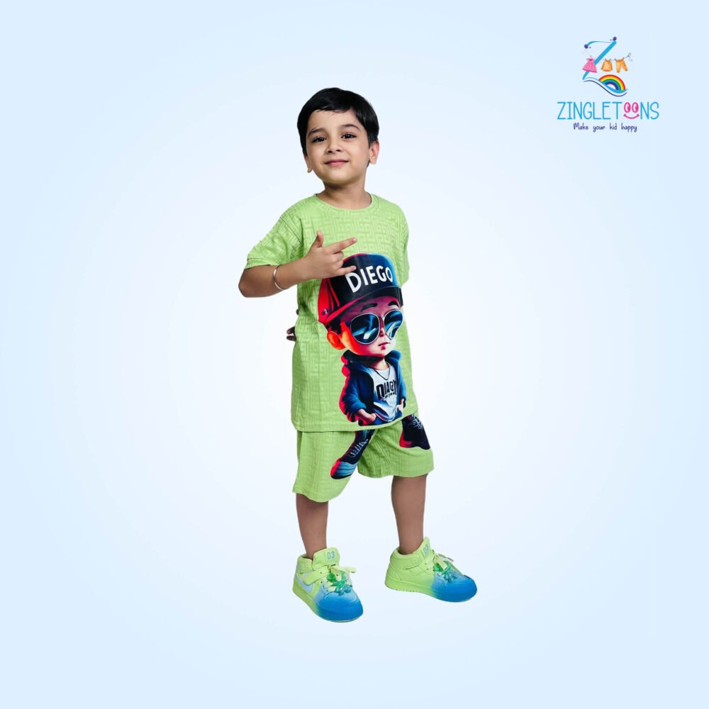 Boys Graphic Tshirt And Short Set -Diego Print