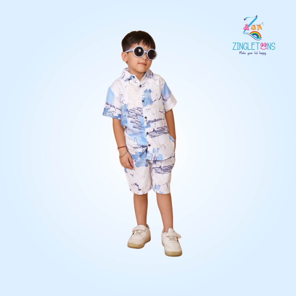 Boys Printed Linen Imported Clothing Sets