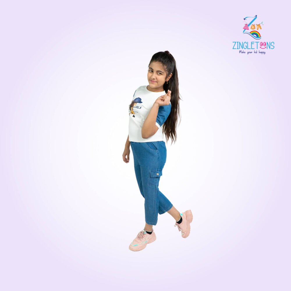 Girls’ Stylish 2-Piece Capriset– “Honey girl” Printed Set