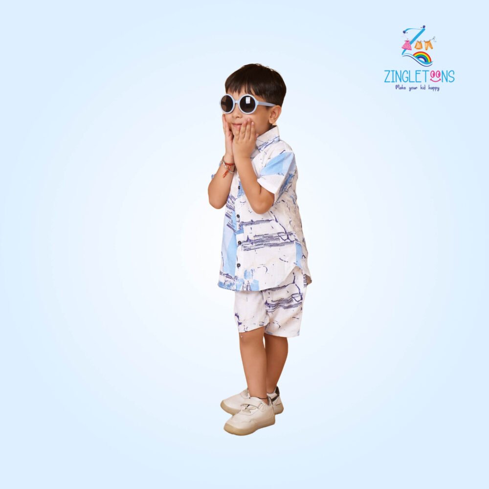 Boys Printed Linen Imported Clothing Sets - Image 5