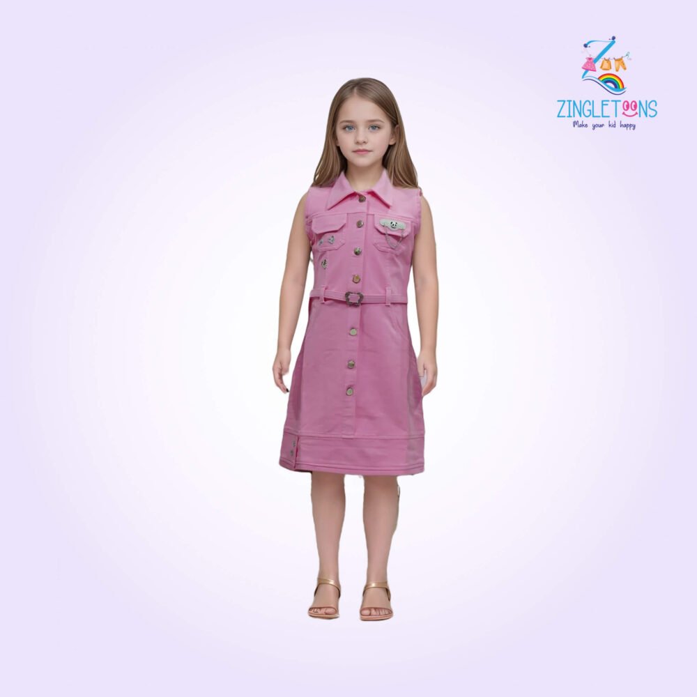 Pink Denim Shirt Dress