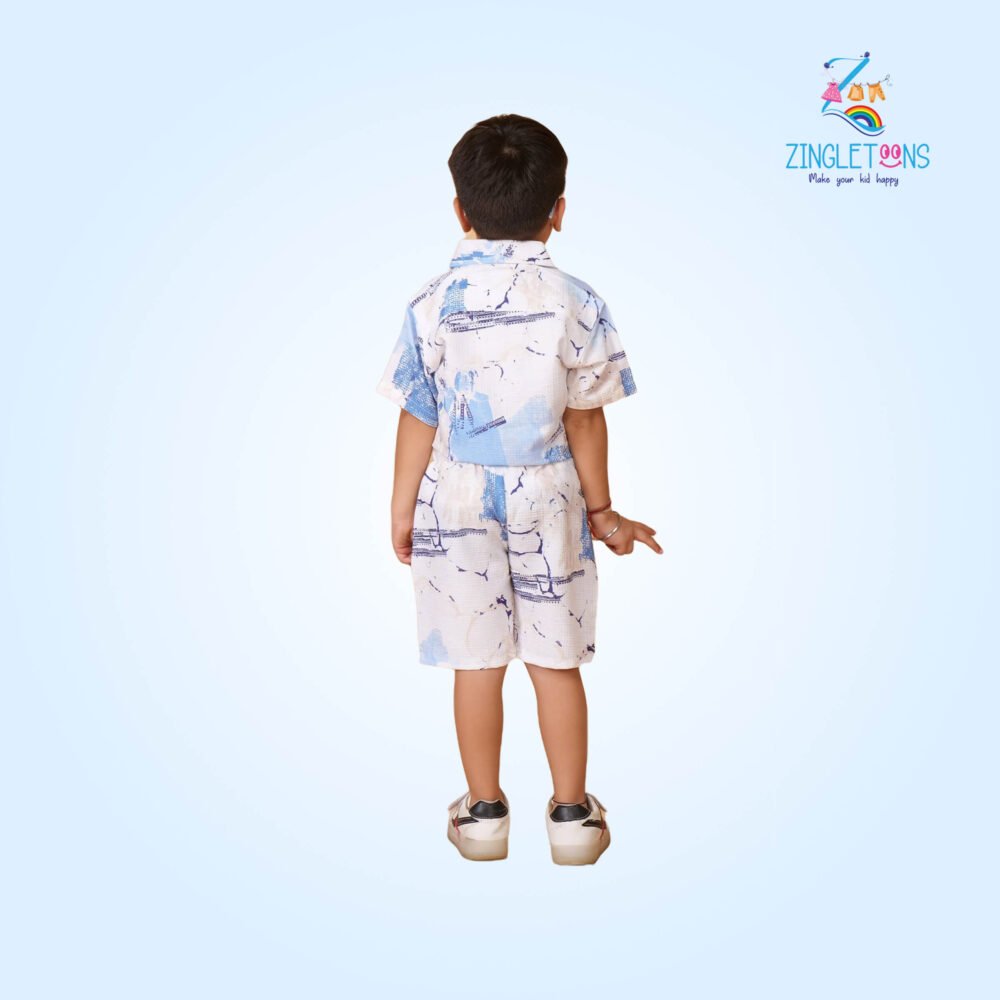 Boys Printed Linen Imported Clothing Sets - Image 4
