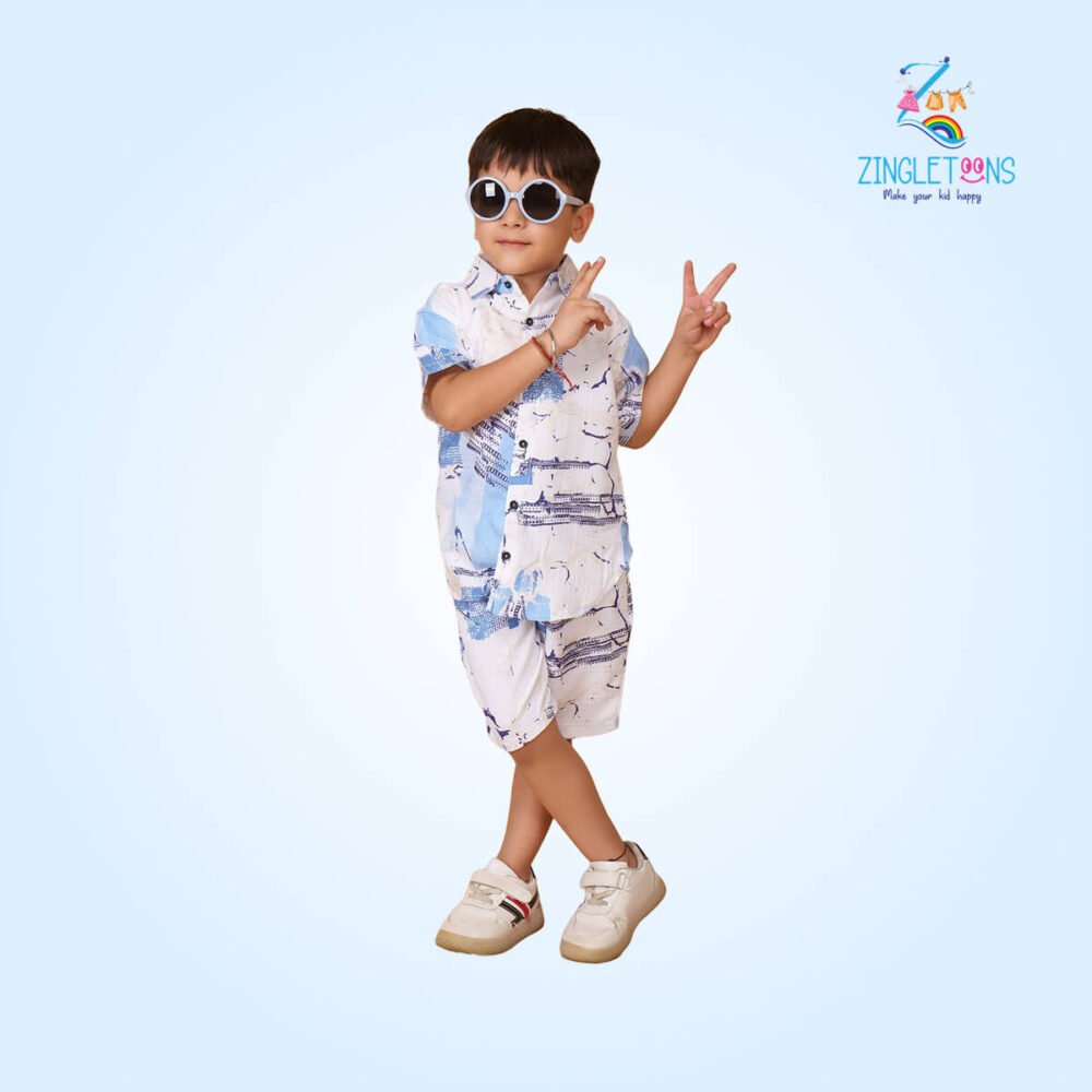 Boys Printed Linen Imported Clothing Sets - Image 3