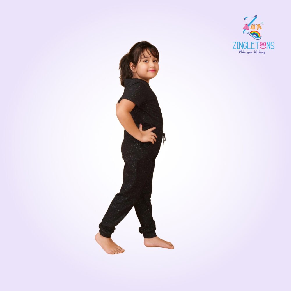 Black Joggers Clothing Set For Girls
