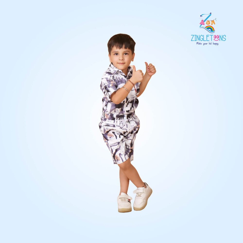 Boys Half Sleeves Shirt And Shorts - Image 3