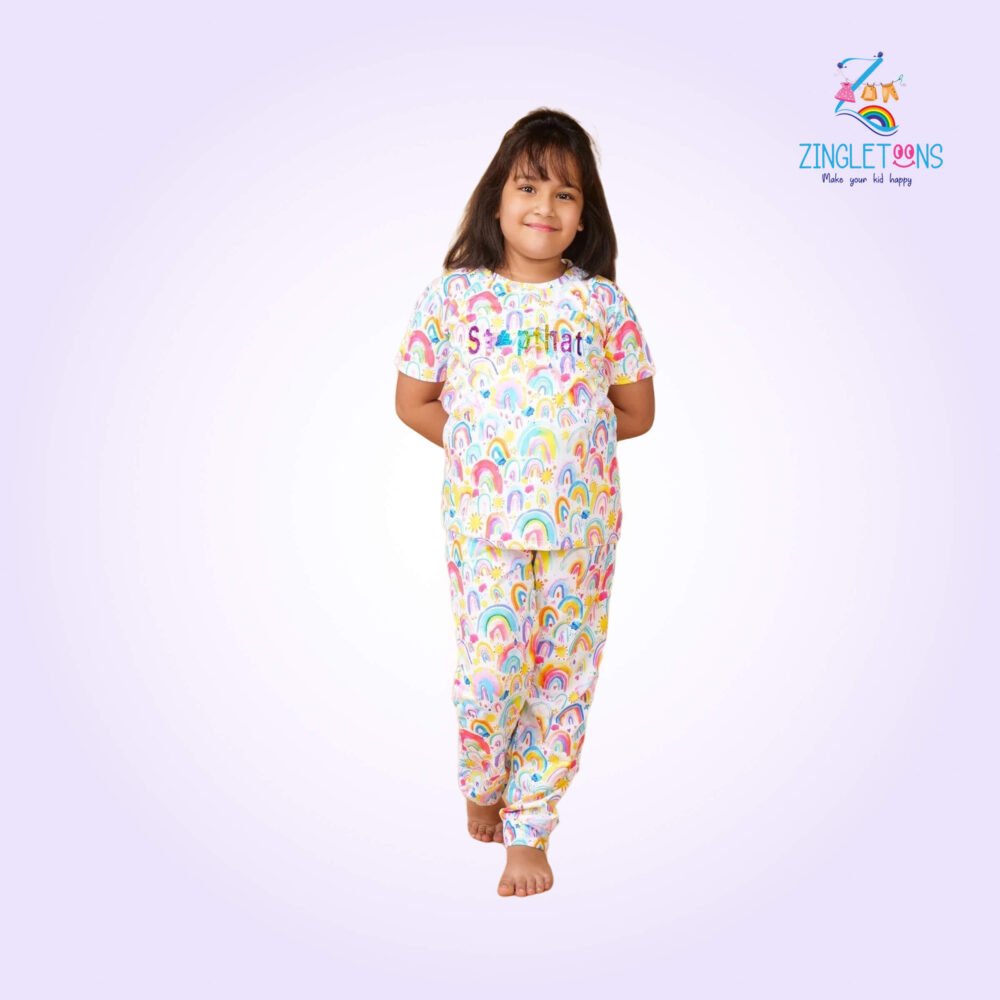 Girls Printed Tshirt And Joggers Clothing Set