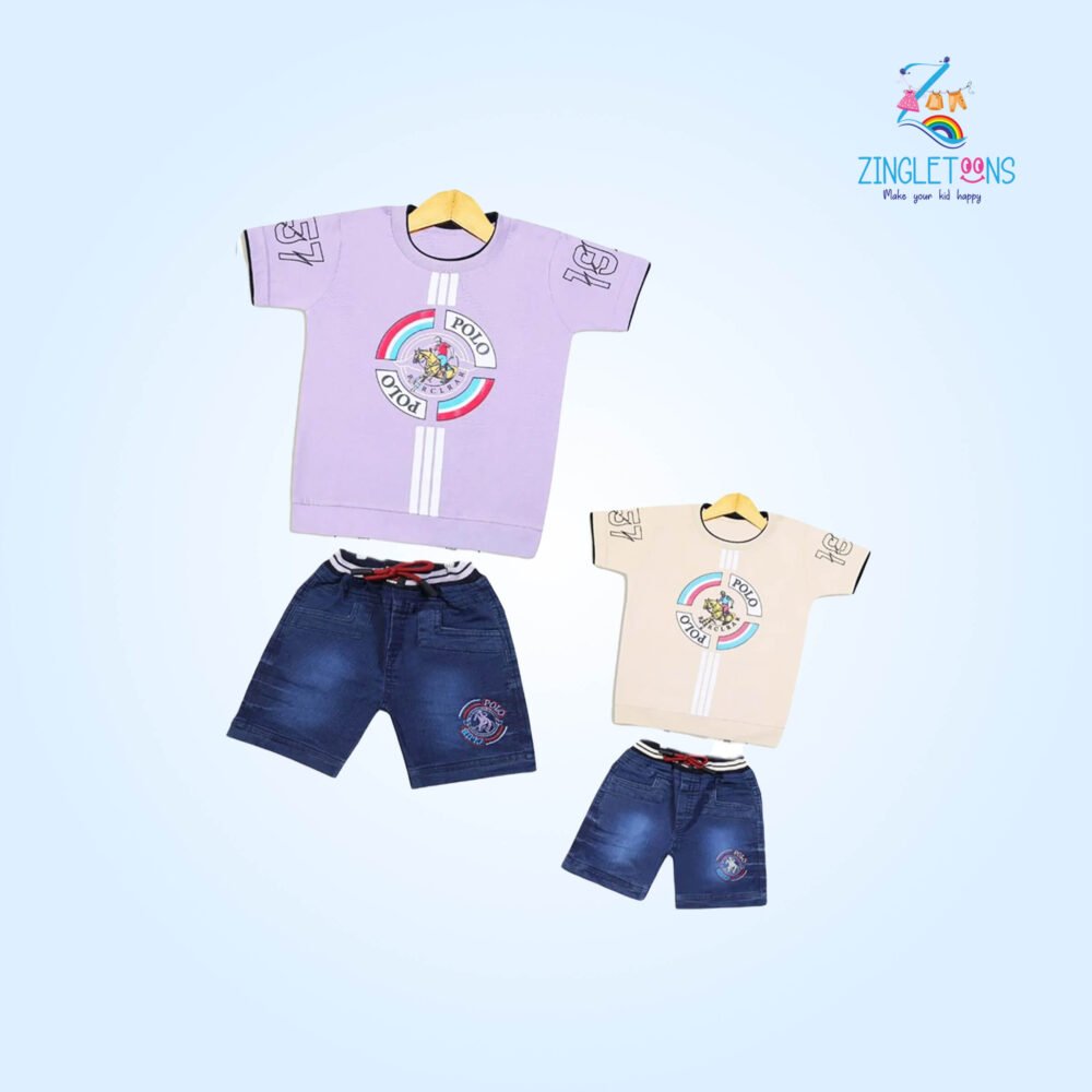 Welfit Printed Cotton Boy's Half Sleeve T-Shirt & Shorts