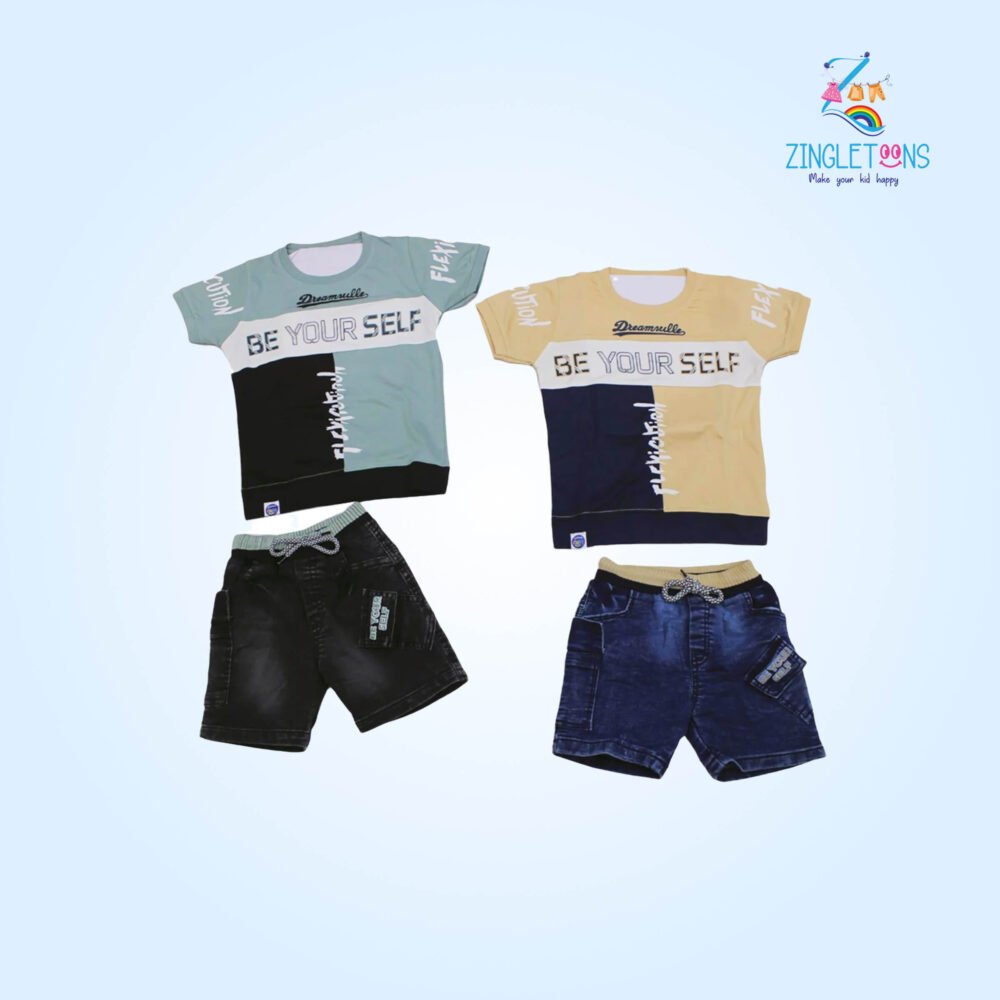 Welfit Printed Cotton Boy's Half Sleeve T-Shirt & Shorts