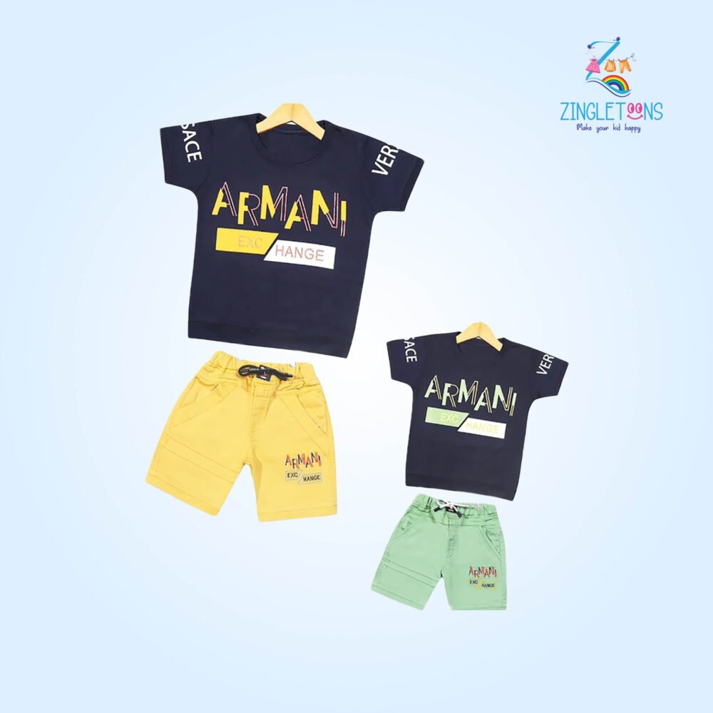 Welfit Printed Cotton Boy's Half Sleeve T-Shirt & Shorts