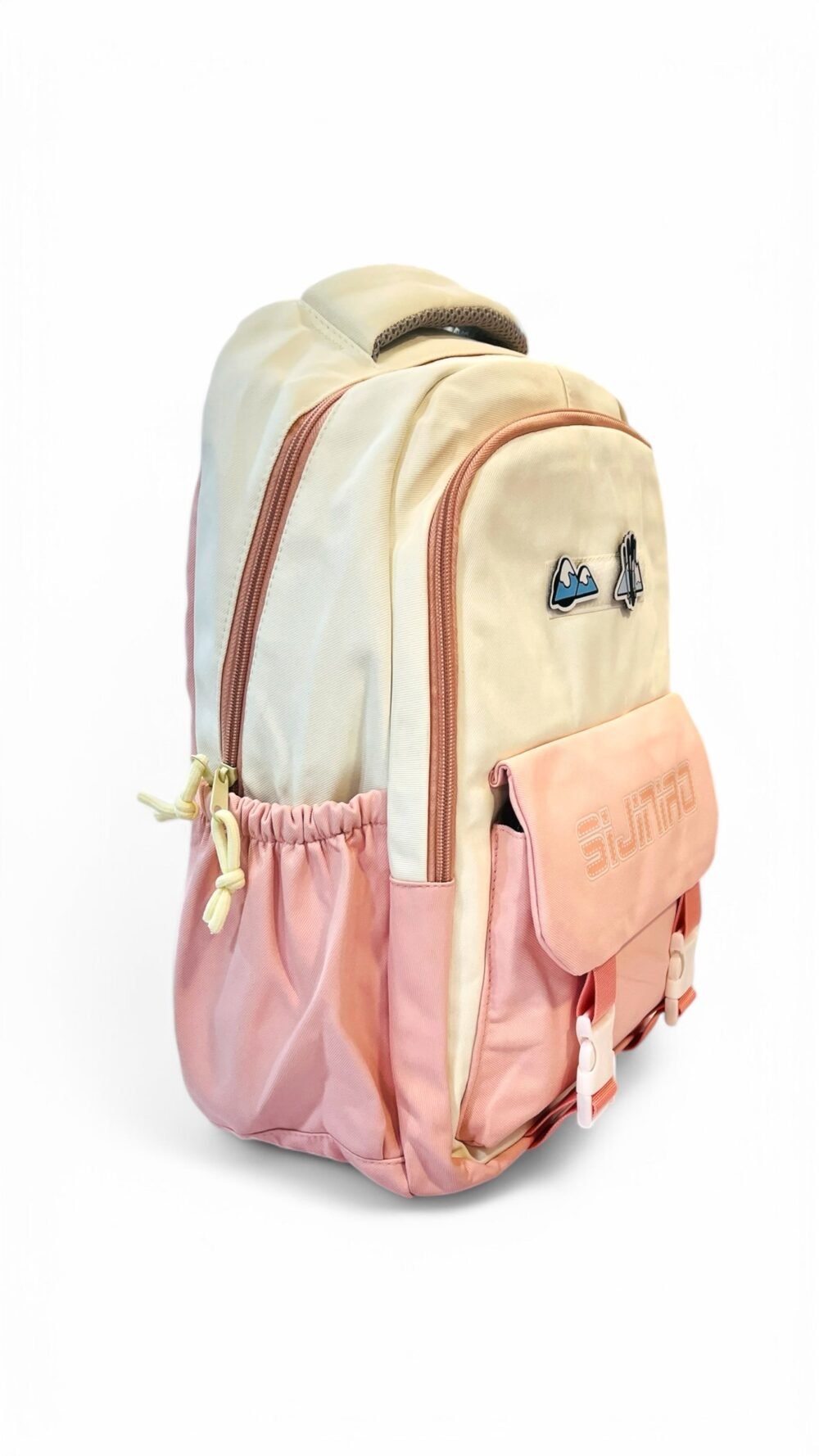 Peach and cream school girls backpack - Image 2