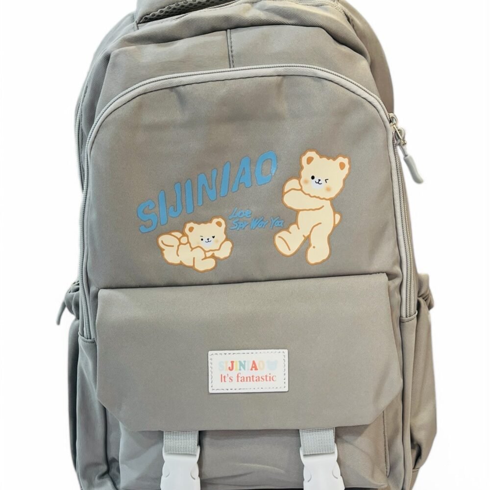Sijinio gray color backpack for girls