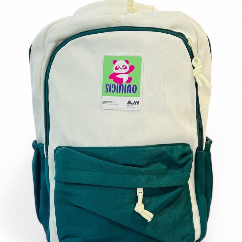 green panda graphic backpacks