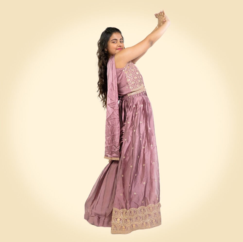 Lehenga Saree With Stitched Blouse - Image 3