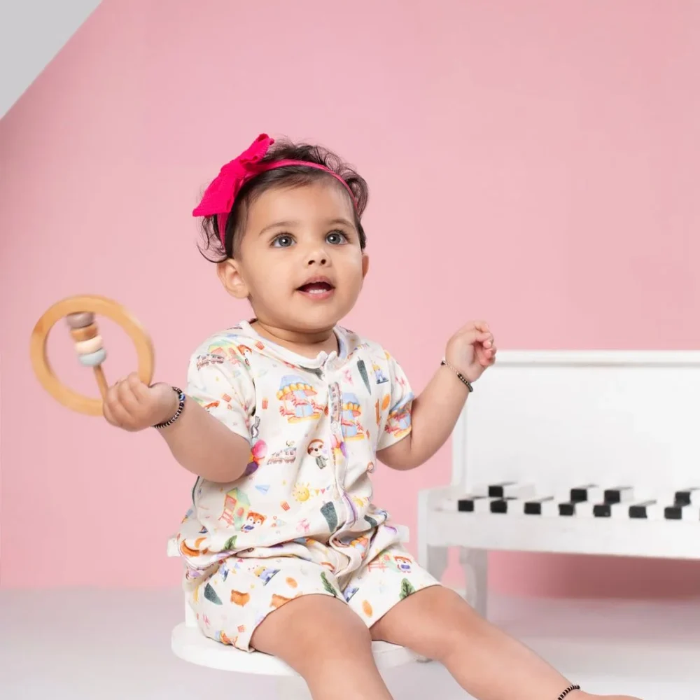 A Day in park short sleeve Romper Suit