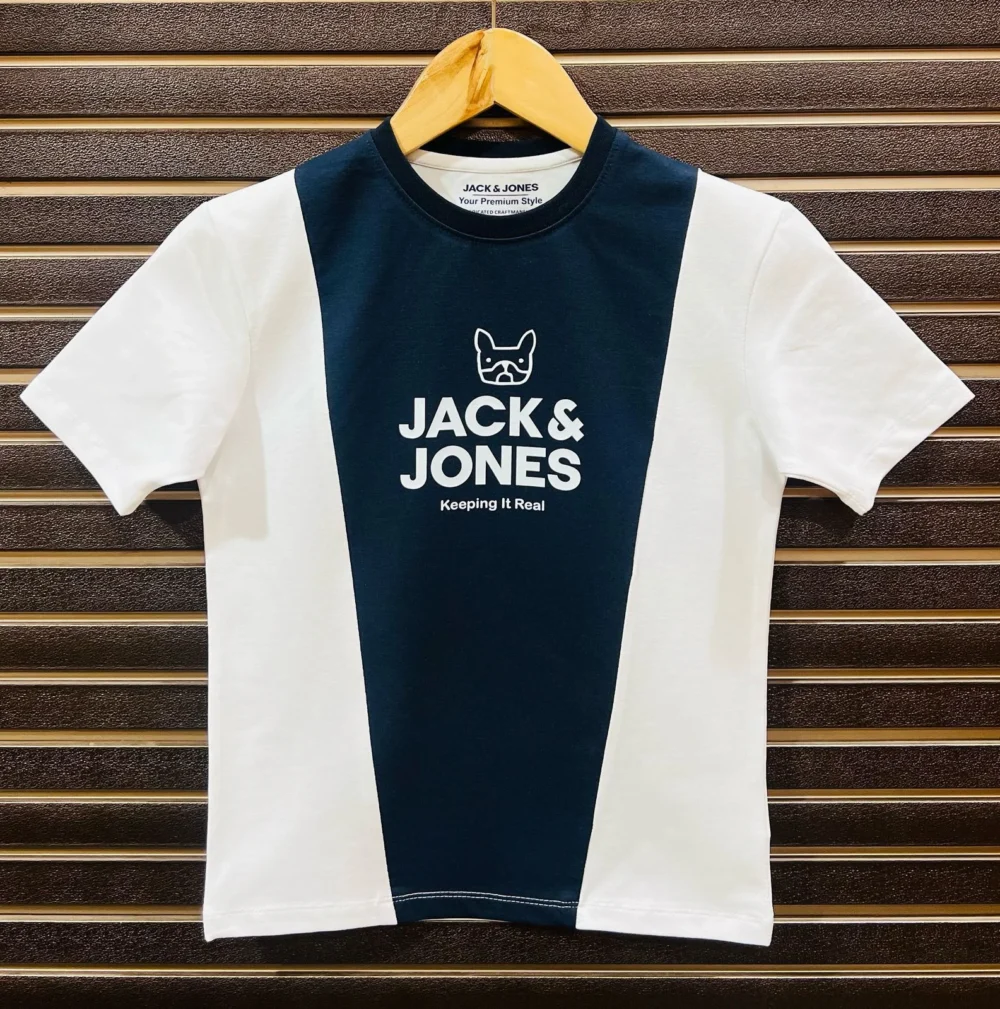 Boys Striped Round Neck Pure Cotton Orange White T-Shirt - Image 3