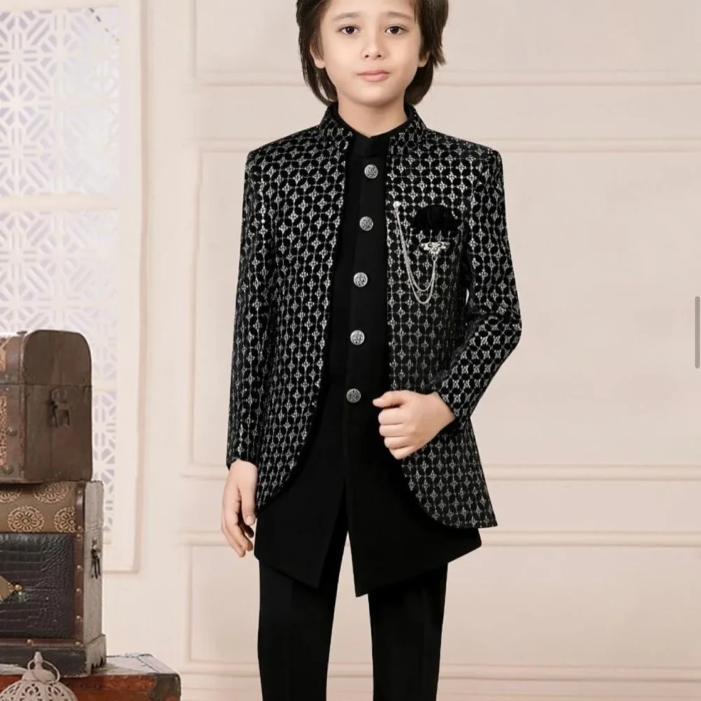 Indo-Western Coat Suit Black  – Royal Look in Premium