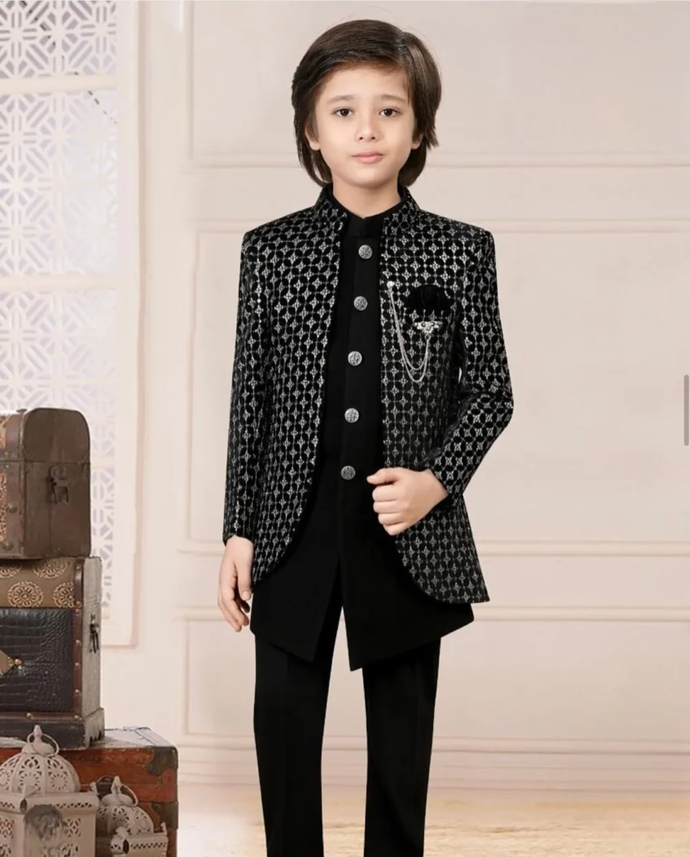 Indo-Western Coat Suit Black  – Royal Look in Premium